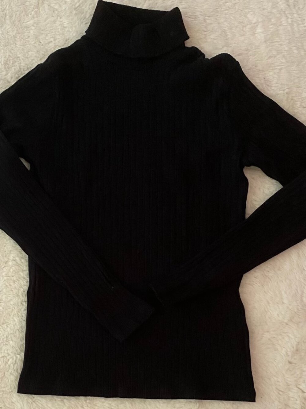 Zara Girls Heather Black Wide Ribbed Turtleneck Sweater Top 13-14